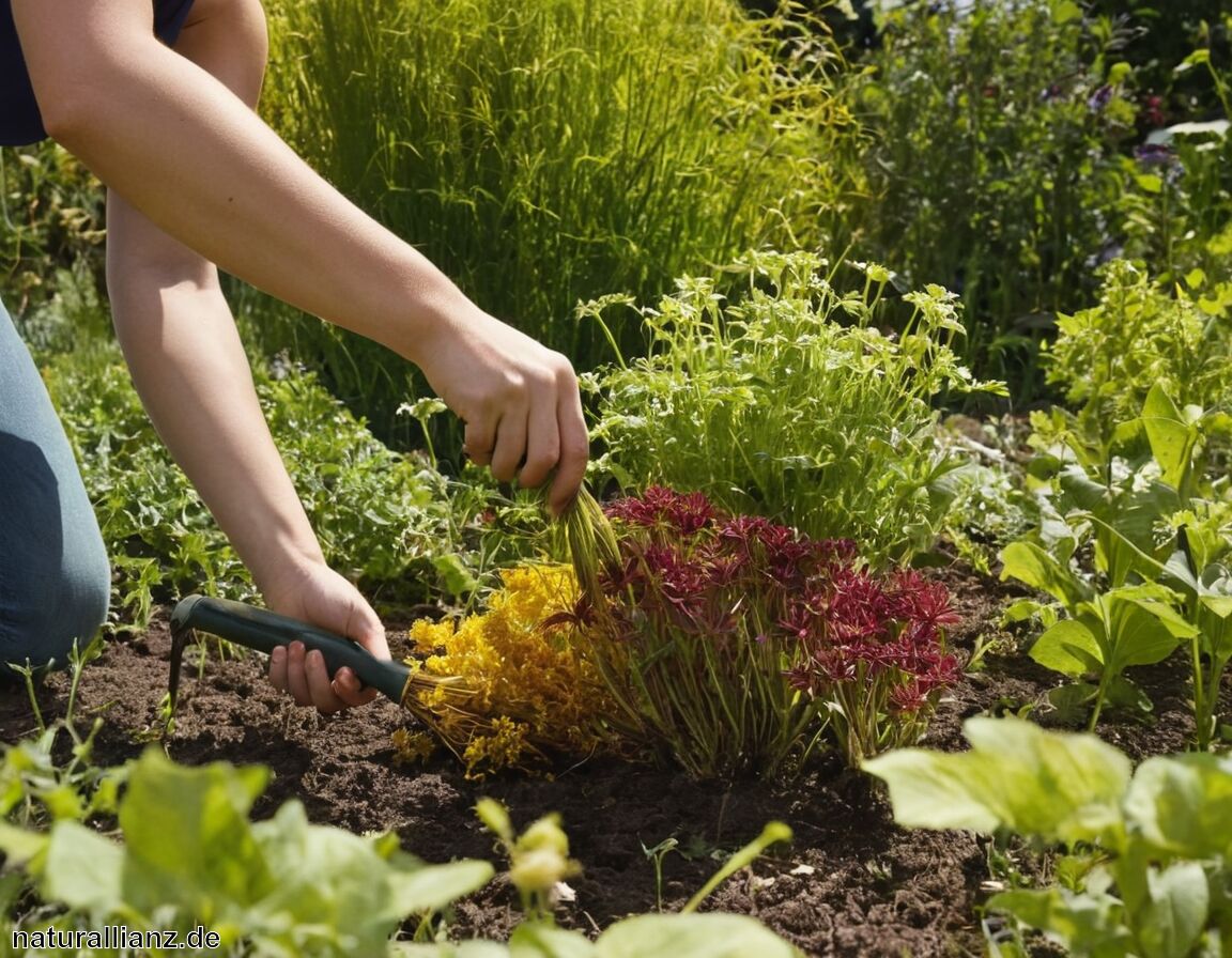 Unkraut: Jungpflanzen häufig von Unkraut befreien   - Färberpflanzen im Garten kultivieren