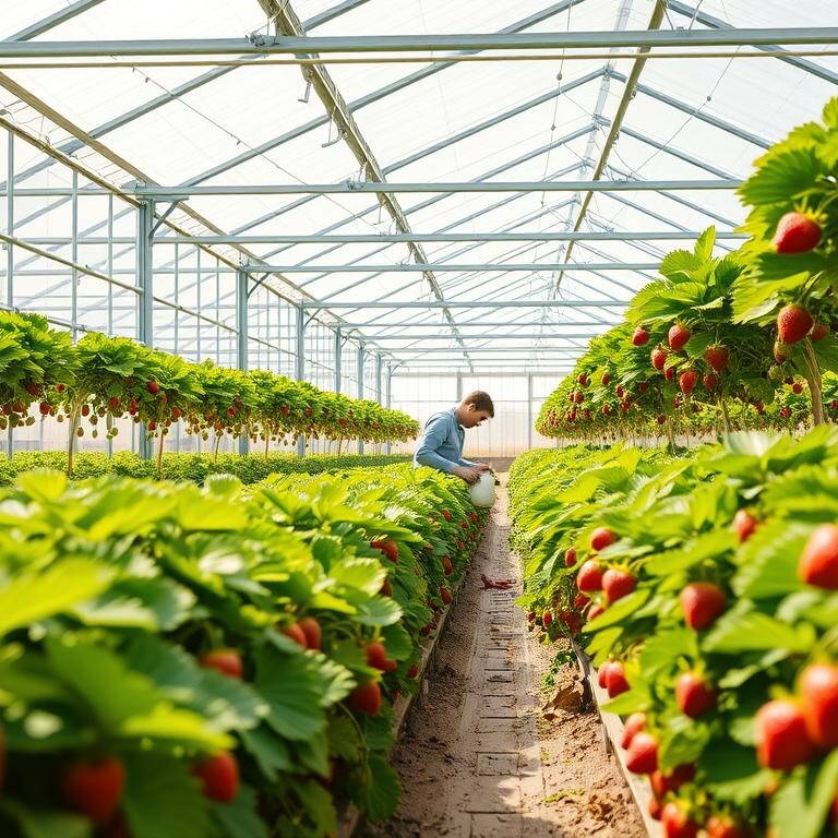 Erdbeeren, Gewächshaus