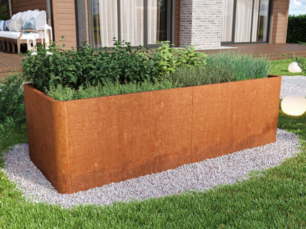 GFP Hochbeet Cortenstahl, 200x80x60 cm, Dicke 2 mm