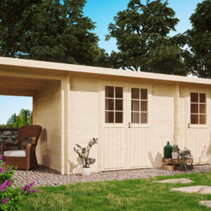 Gartenhausfabrik Gartenhaus Carin 44 B, Schleppdach, Dicke 44 mm Natur Allianz Gartenhausfabrik Gartenhaus Carin 44 B, Schleppdach, Dicke 44 mm