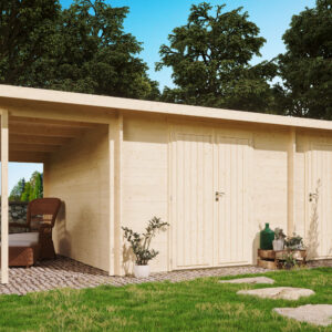 Gartenhausfabrik Gartenhaus Carin 44 D, Schleppdach, Dicke 44 mm