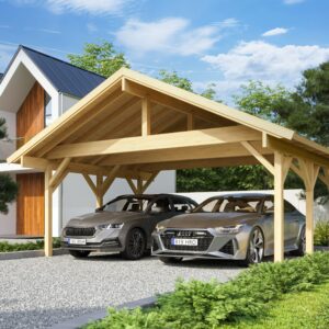 Gartenhausfabrik Doppel Carport Max, Pfosten 12x12 cm, Dicke 18 mm