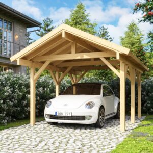 Gartenhausfabrik Carport Max, Pfosten 12 x 12 cm, Dicke 18 mm