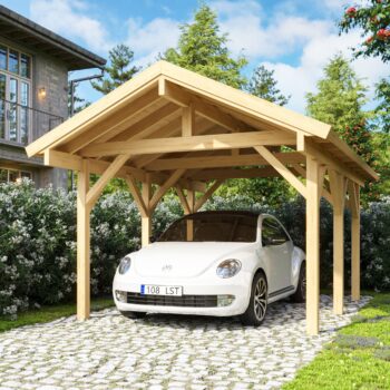 Gartenhausfabrik Carport Max, Pfosten 12 x 12 cm, Dicke 18 mm