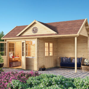 Gartenhausfabrik Gartenhaus Teehaus Kirkless 70, Dicke 70 mm