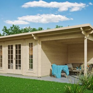 Gartenhausfabrik Gartenhaus Jacob 44 C mit Seitend, Dicke 44 mm