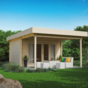 Gartenhausfabrik Gartenlounge Sandra 44 D, Vordach 300 cm, Dicke 44 mm Natur Allianz Gartenhausfabrik Gartenlounge Sandra 44 D, Vordach 300 cm, Dicke 44 mm