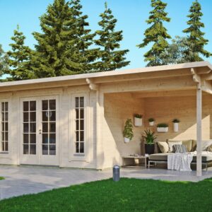 Gartenhausfabrik Gartenhaus Jacob 44 B mit Seitend, Dicke 44 mm
