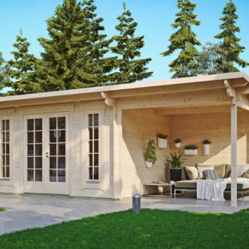 Gartenhausfabrik Gartenhaus Jacob 44 B mit Seitend, Dicke 44 mm