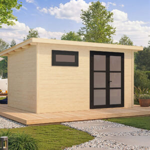 Gartenhausfabrik Fjordholz Alu Line 28D 4,00 m x 3,00 m Dicke 28 mm