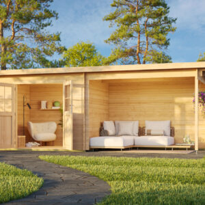 Gartenhausfabrik Gartenhaus Ezra 2J Pultdach, Wandstärke 0,028 m