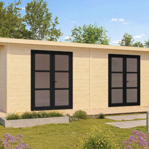 Gartenhausfabrik Fjordholz Gartenhaus Alu Line 28-H, Außenmaße 600 x 300 cm, Dicke 28 mm