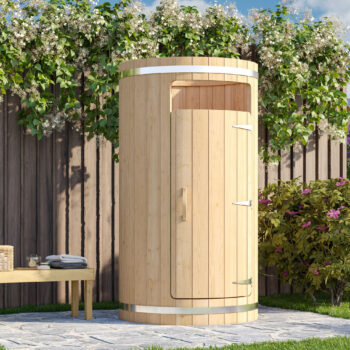 Gartenhausfabrik Rain Shower, Dicke 40 mm Gartenhausfabrik Nelly 28 B, Dicke 28 mm Gartenhausfabrik Fass-Sauna Alvin, Dicke 40 mm Gartenhausfabrik Velaro Dreier Mülltonnenbox