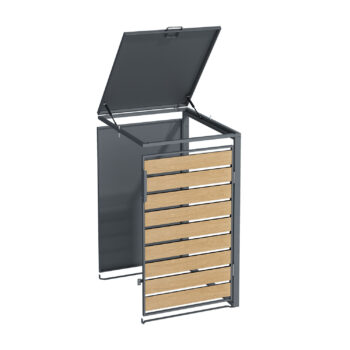 Gartenhausfabrik Velaro Erweiterungsmodul Mülltonnenbox Metall Außenmaße 0,665 m x 0,80 m x 1,16 m Innenmaße 0,60 m x 0,76 m Türmaße 0,60 m x 1,04 m Grundfläche 0,54 m2